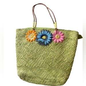 Y2K Floral Straw Purse